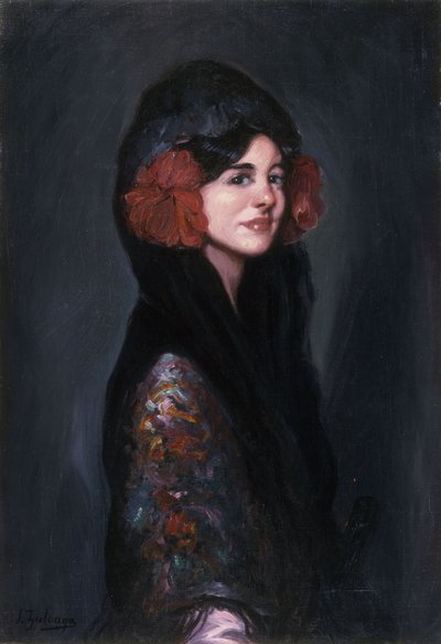 Portrett av en elegant dame av Ignacio Zuloaga y Zabaleta