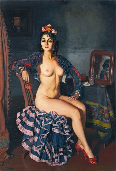 La Bella Oterito La Oterito i garderoben hennes, 1936. av Ignacio Zuloaga y Zabaleto