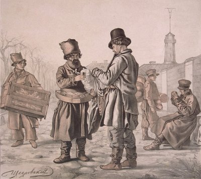 Street Sbiten-selger fra serien These Are Our People, 1842 av Ignati Stepanovich Shchedrovsky