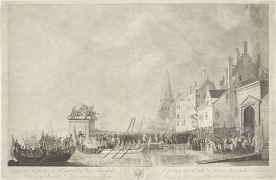 Aankomst van Napoleon i Josephine te Antwerpen, 1803 Innreise av Napoleon den store og hans Augustus ektefelle i byen Antwerpen 18. juli 1803 (tittel på objekt) av Ignatius Joseph van den Berghe