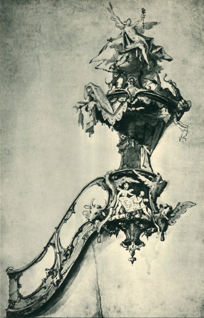 Design for en prekestol, midten av slutten av 1700-tallet, 1943. av Ignatz Günther