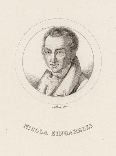 Portrett av komponisten Nicola Antonio Zingarelli 1752-1837. av Ignazio Altini
