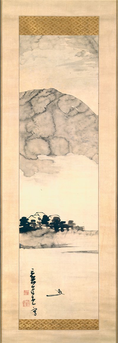Fingermaleri av et landskap, 1700-tallet. av Ike no Taiga