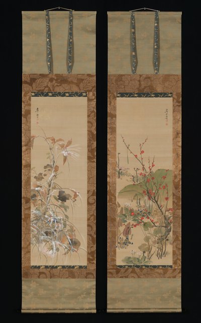 Flowers and Birds of the Four Seasons, midten av 1800-tallet. av Ikeda Koson
