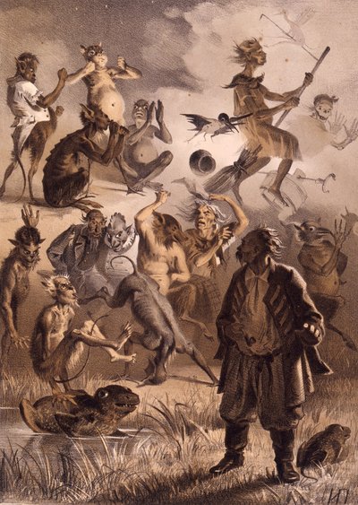 Illustrasjon til eventyret Det tapte brevet fra kvelder på en gård nær Dikanka av Nikolai Gogol, av Illarion Mikhailovich Pryanishnikov