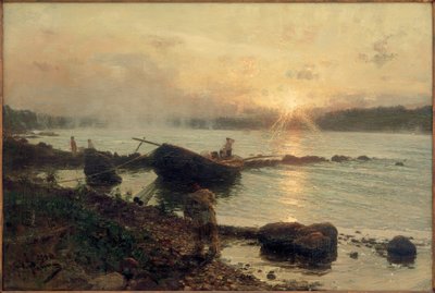På den vestlige Dvina. soloppgang av Ilya Efimovich Repin