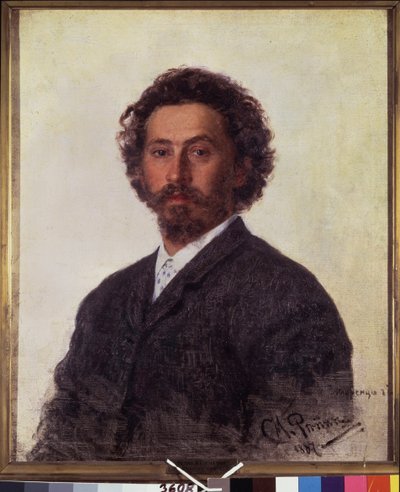 Selvportrett. Maleri av Ilya Yefimovich Repin (Ilia Repin) (1844-1930), olje på lerret av Ilya Efimovich Repin