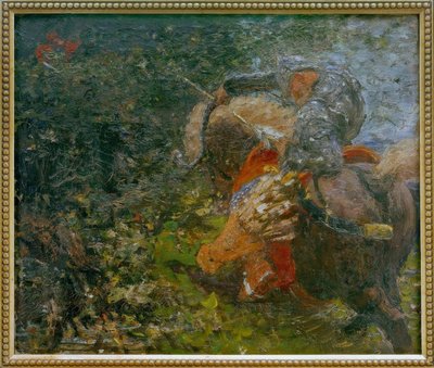 Ridderen Ilya Muromec og røveren Solowej av Ilya Efimovich Repin