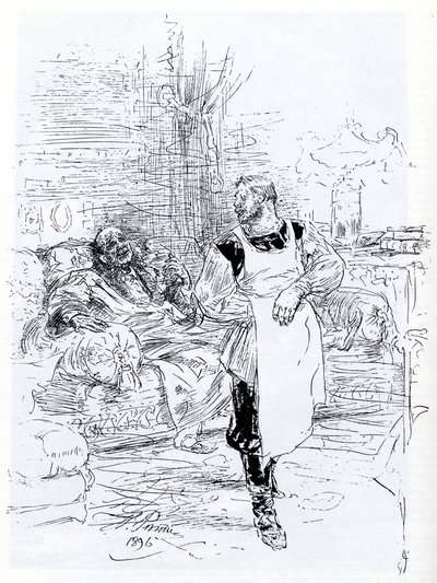 Illustrasjon til romanen The Death of Ivan Ilyich av Leo Tolstoy, 1896 av Ilya Efimovich Repin