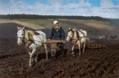 LEON TOLSTOI LABOURANT av Ilya Efimovich Repin