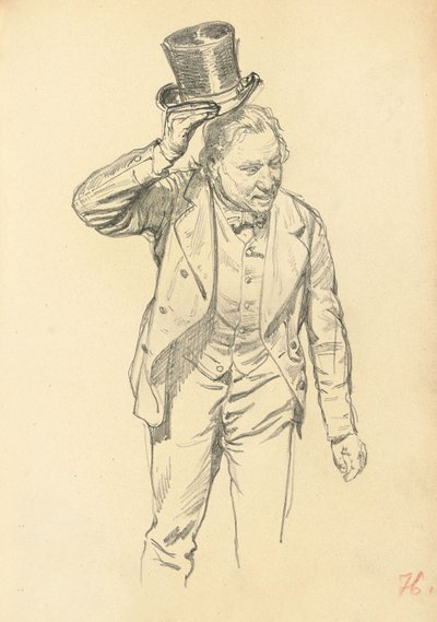 Mann som vipper hatten, ca. 1872-1875 av Ilya Efimovich Repin