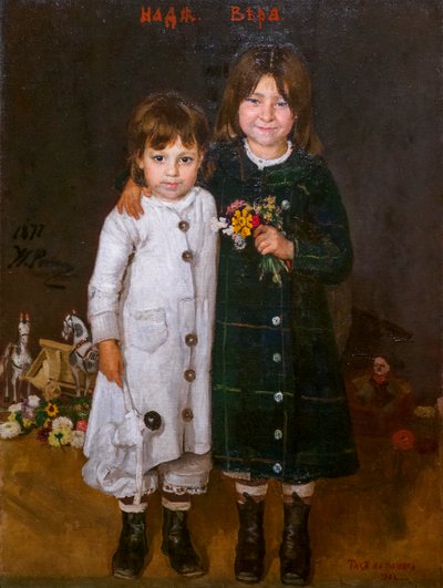 NADIA OG VERA REPINE av Ilya Efimovich Repin