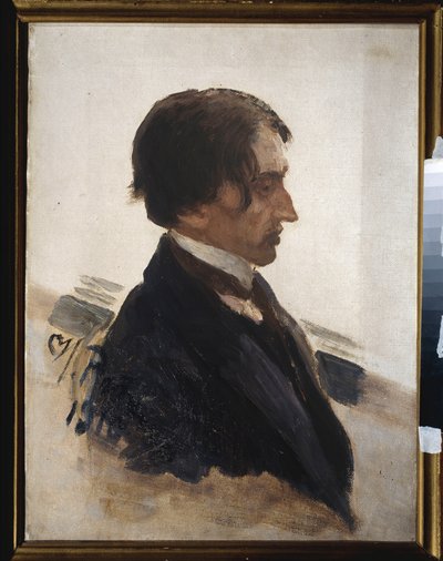 Portrett av kunstneren Isaak Brodsky (Brodsky) (1883-1939). Maleri av Ilya Repin (Ilia Repin) (1844-1930), olje på lerret av Ilya Efimovich Repin
