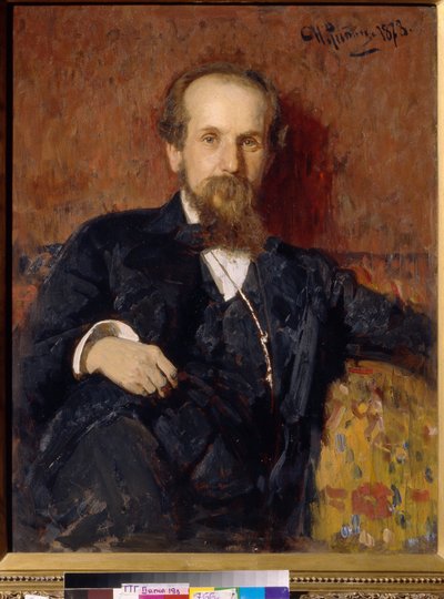 Portrait de l'artiste Pavel Petrovich Chistyakov (Tchistiakov) (1832-1919) (Portrett av kunstneren PP Chistyakov). Peintre de Ilya Yefimovich Repin (Ilia Repine) (1844-1930), huile sur toile av Ilya Efimovich Repin