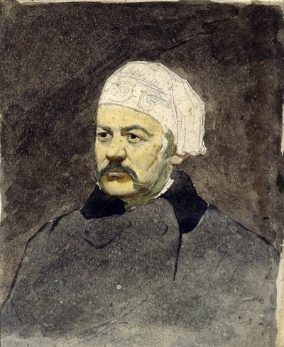 Portrett av den russiske komponisten Mikhail Ivanovitch Glinka (1804-1857) (Michail I. Glinka) - Maleri av Ilya Yefimovich Repin (1844-1930), akvarell på papp (28x23 cm), ca. 1870 - I. Repin Memorial Museum Penates, nær Sankt Petersburg (Russland) av Ilya Efimovich Repin