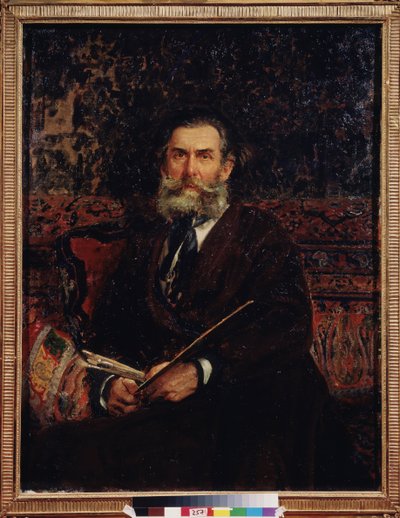 Portrait du peintre Alexey Bogolyubov (Bogolyubov y Bogolyubov) (1824-1896). Peinture de Ilya Yefimovitch Repin (Ilya Repine) (1844-1930), huile sir toile av Ilya Efimovich Repin