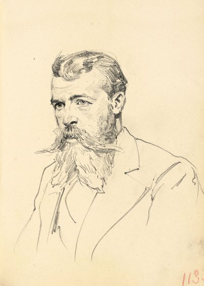 Portrett av en mann med bart og skjegg, ca. 1872-1875 av Ilya Efimovich Repin