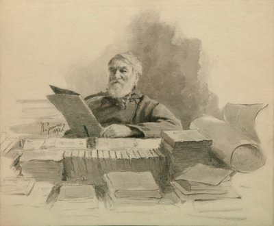 Portrett av forfatteren Dmitry Grigorovich 1822-1899, 1894 av Ilya Efimovich Repin