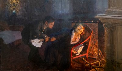 SELV-IMMOLASJON. GOGOL BRENNER MANUSKRIFTEN SIN av Ilya Efimovich Repin