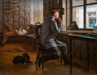STUDENTER FORBEREDELSER TIL EN EKSAMEN av Ilya Efimovich Repin
