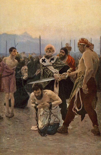 St Nicholas of Myra redder tre uskyldige fra døden av Ilya Efimovich Repin
