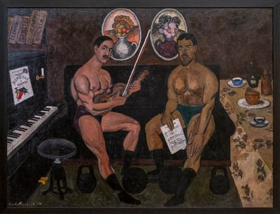 Selvportrett og portrett av Pyotr Konchalovsky av Ilya Ivanovich Mashkov