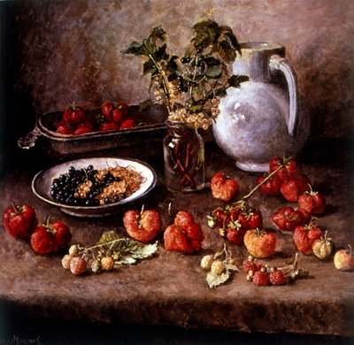 Stilleben med jordbær 1943 (olje på lerret) av Ilya Ivanovich Mashkov