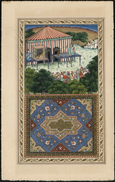 Le Singe et le Leopard Apen og leoparden, 1837-1839. av Imam Bakhsh Lahori