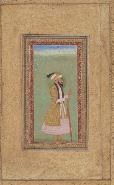 Portrett av en prins med en rubin av Indian 18th Century
