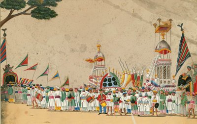 Festivalprosesjon, ca. 1800 av Indian Art