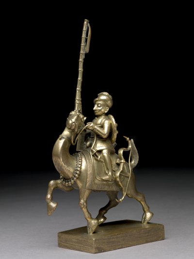 En fyrstikklåsmann som rir på en kamel, Vizagapatam, ca. 1795 (messing) av Indian School