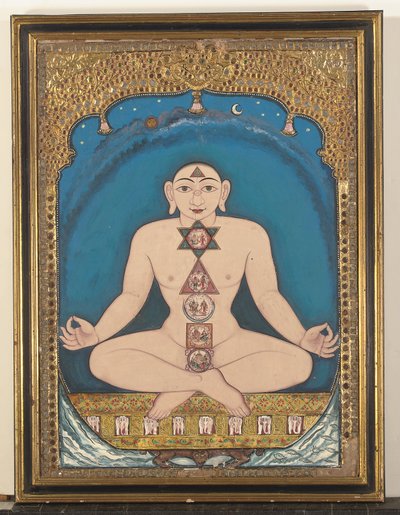 Et panelmaleri av en Tirthankara av Indian School