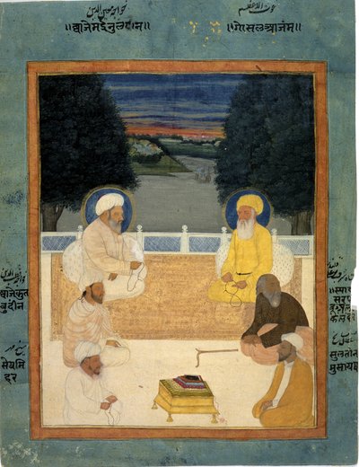 Add.Or.4473 Seks sufi-helgener som sitter på en terrasse; Khvaja Mu