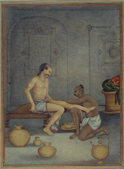 Legg til 27255 fol.208v A Man with his Ghulam Servant, fra 
