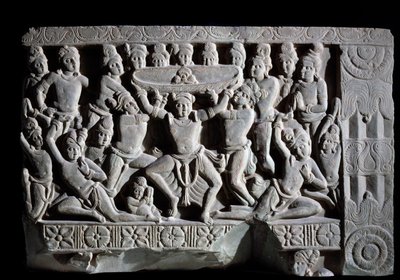 Tilbedelse av turbanen (fragment av relieff, 225-325) av Indian School