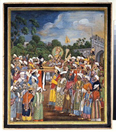 Akbar Shah II mottar den britiske innbyggeren, ca. 1810 av Indian School