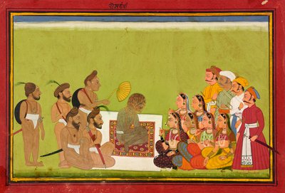 En audiens med Rom Rishi, ca. 1700-1725 av Indian School