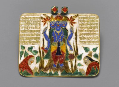 Brahma-anheng, sent på 1700-tallet (champleve-emalje på gull) (se også 267520 for bakside) av Indian School
