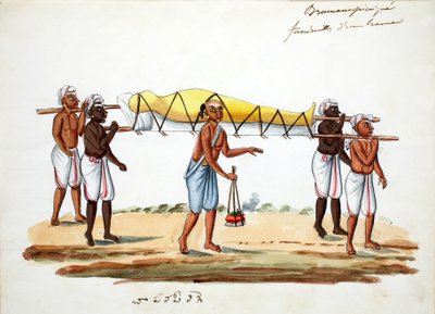 Brahman begravelsesprosesjon (wc på papir) av Indian School