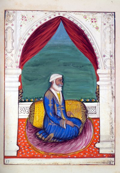 Dewan Ajodia Pershad, fra The Kingdom of the Punjab, its Rulers and Chiefs, bind II, et bind på 30 akvarellstudier av en uidentifisert indisk kunstner, ca. 1840 (wc på papir) av Indian School