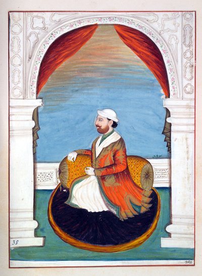Dewan Kidr Nath, fra The Kingdom of the Punjab, its Rulers and Chiefs, bind II, et bind på 30 akvarellstudier av en uidentifisert indisk kunstner, ca. 1840 (wc på papir) av Indian School