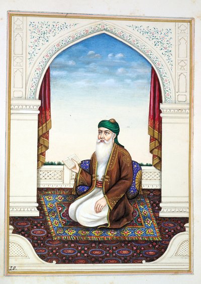 Fakir Syad Nur-o-Deen, fra The Kingdom of the Punjab, its Rulers and Chiefs, bind I, et bind med 27 akvarellstudier av en uidentifisert indisk kunstner, ca. 1840 (wc på papir) av Indian School