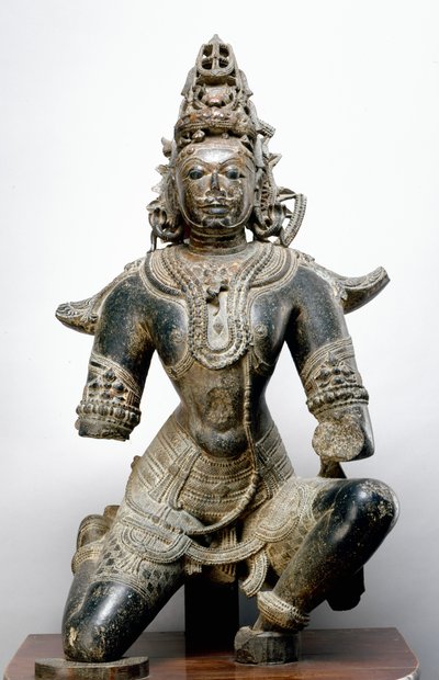 Garuda, fra Mandla Fort, Madhya Pradesh, 1200 AD (svart stein) av Indian School