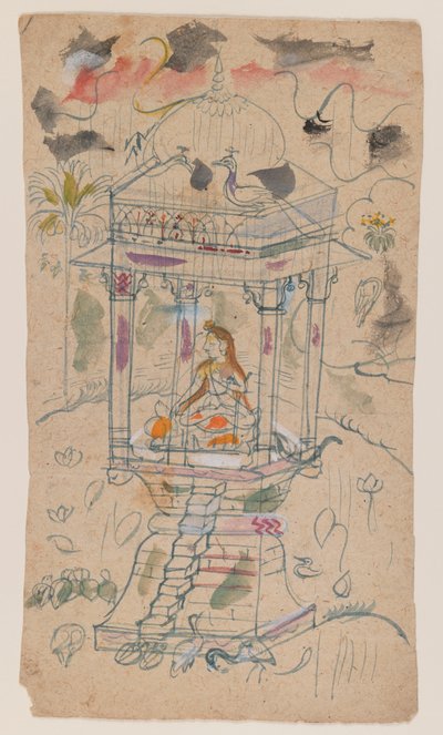 Gaunsmalar av Ganda Malhara Ragini, ca. 1850 (blekk og farge på papir) av Indian School