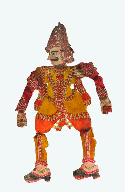 Gigantisk skyggedukke fra Karnataka (skinn) av Indian School