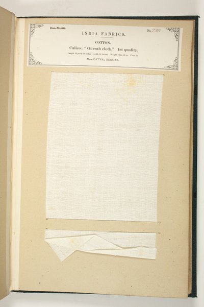 Gurrah Cloth, Patna, Bengal, fra The Collection of the Textile Manufacturers of India, av John Forbes Watson, utgitt i 1866 av Indian School
