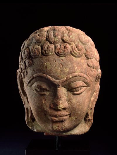 Leder for en Jain Tirthankara, Mathura-regionen, Kushan-perioden, 3.-4. århundre e.Kr. (sandstein) av Indian School