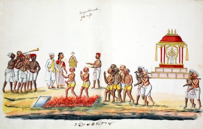 Hinduisk ildvandringsseremoni (wc på papir) av Indian School