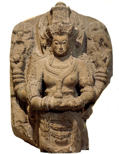 Hinduisme: stele dedikert til gudinnen Devi. 1400-tallet Fra øya Java. Paris, Guimet-museet, Nasjonalmuseet for asiatisk kunst av Indian School