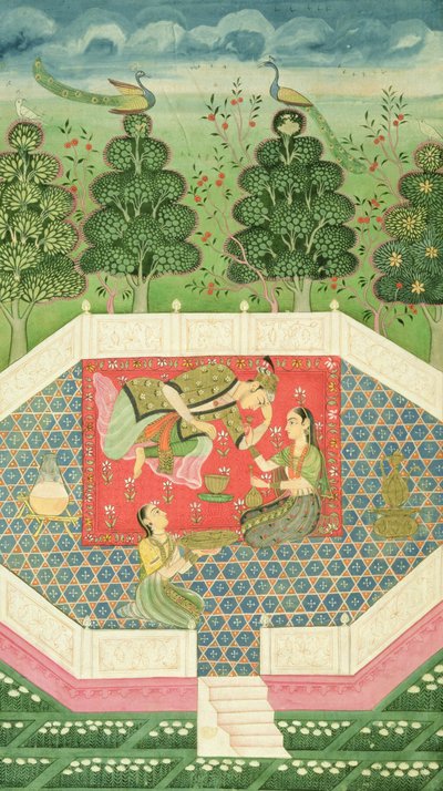 I. 11B.19 Dronningen av feene underholder prinsen, ca. 1720-30 av Indian School